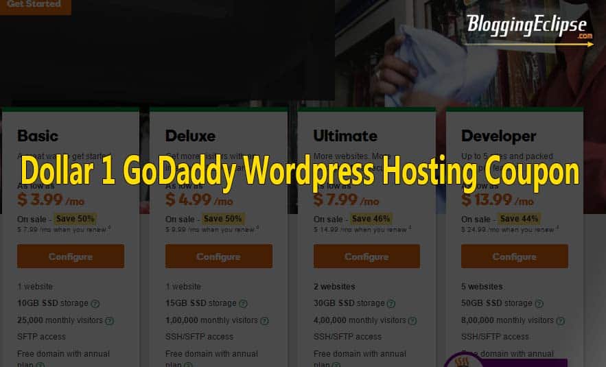 Dollar 1 GoDaddy WordPress Hosting Coupon