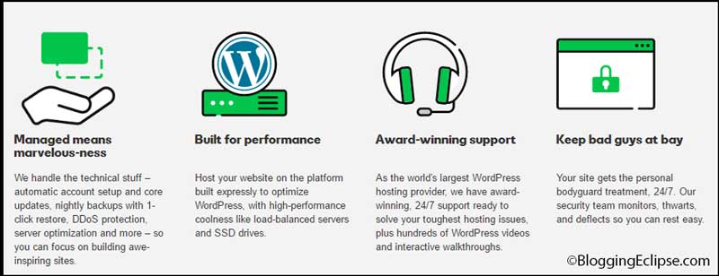 Godaddy managed WordPress hosting features