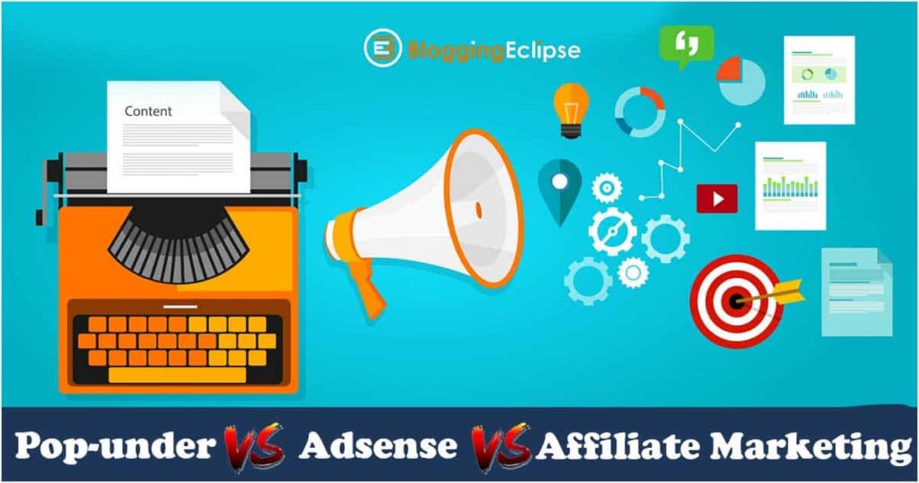 Pop-under Vs Adsense vs Affiliate Marketing