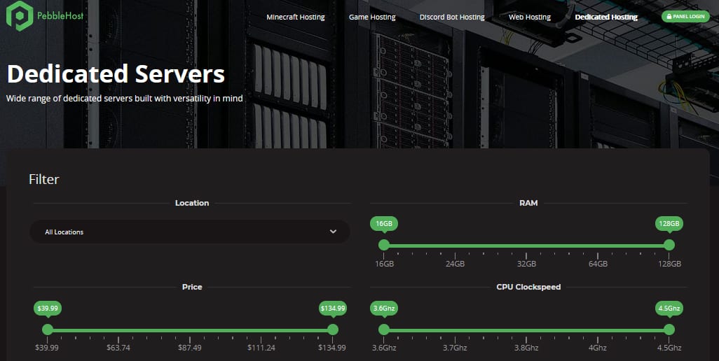 PebbleHost Dedicating Hosting