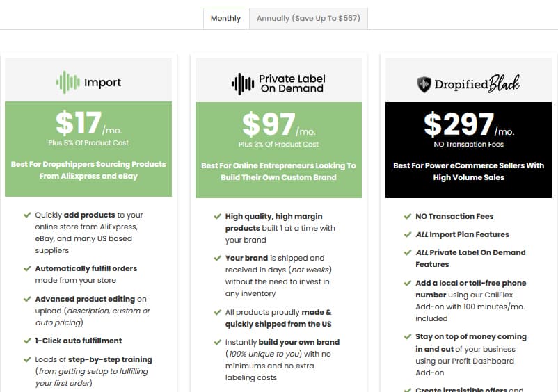 Dropified Pricing