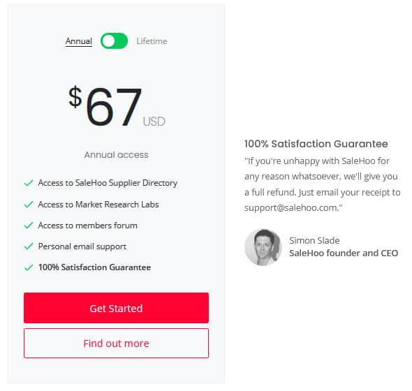 Salehoo Pricing