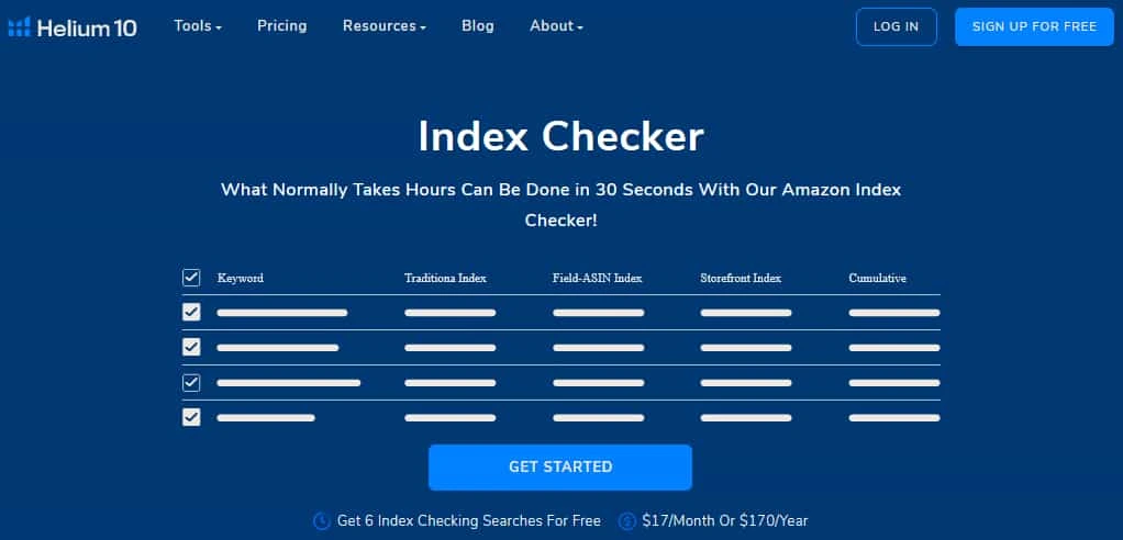 Helium 10 Index Checker