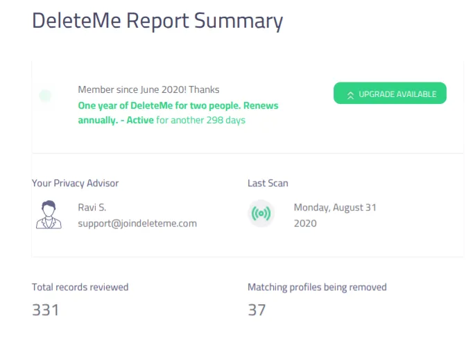 deleteme report