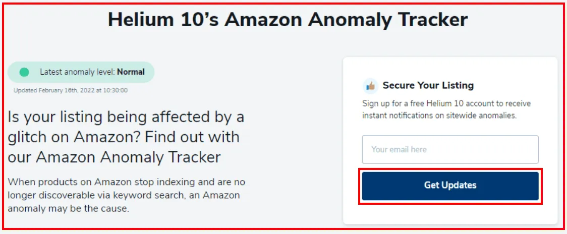 Helium 10 Review Amazon Anomaly Tracker
