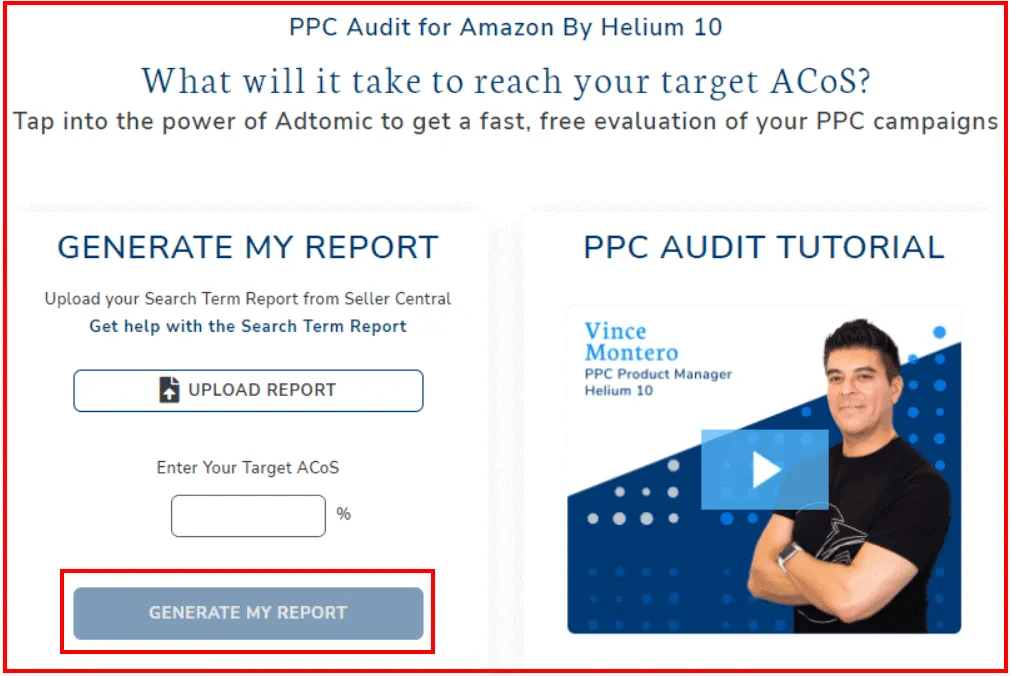 Helium 10 Review Amazon PPC Audit
