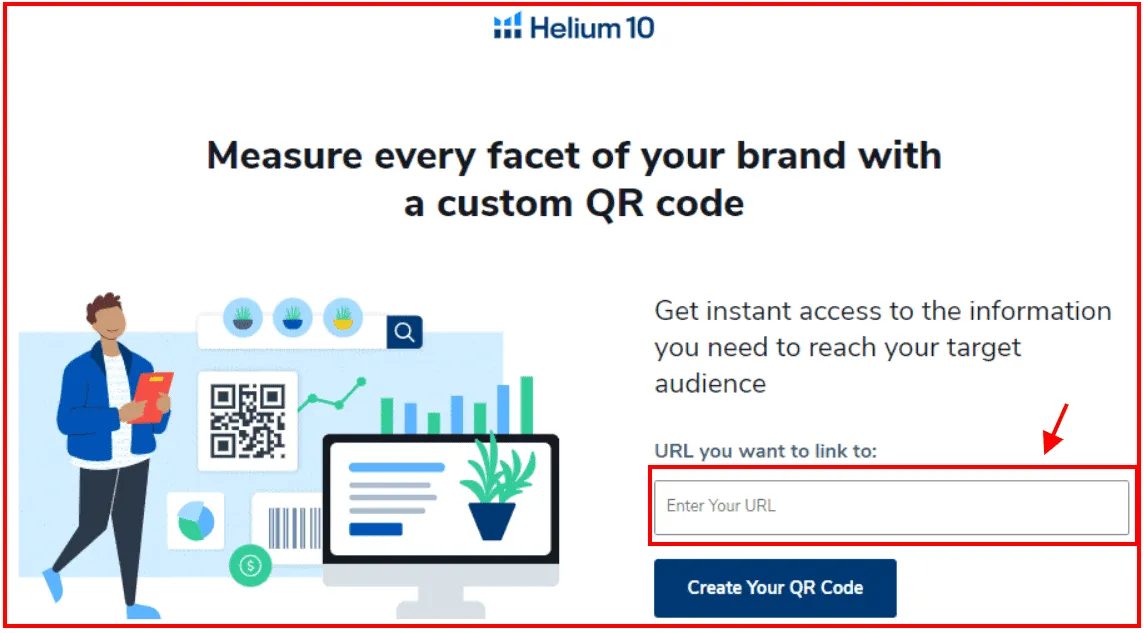 Helium 10 Review QR Code Generator