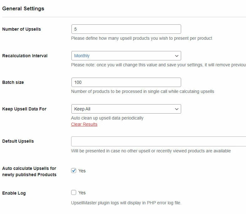 UpsellMaster - General Setting