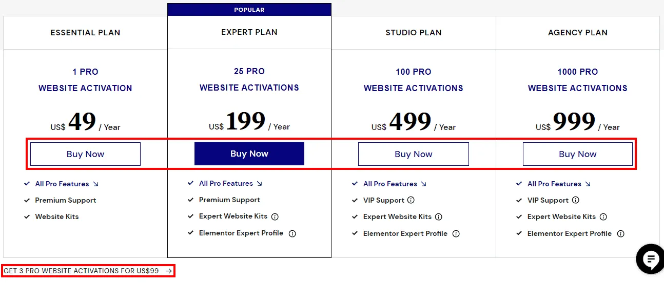 Elementor Pricing