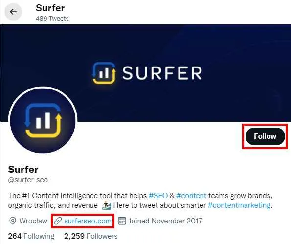 Surfer SEO Twitter Group