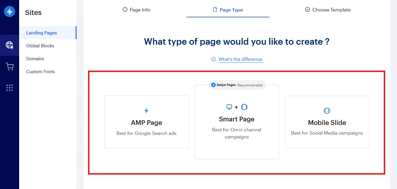 Swipe Pages Landing Page