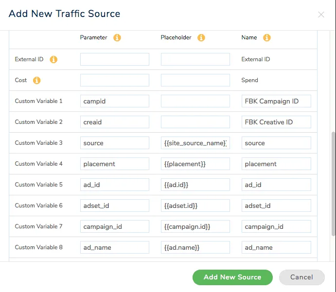 New Traffic Source in ThriveTracker
