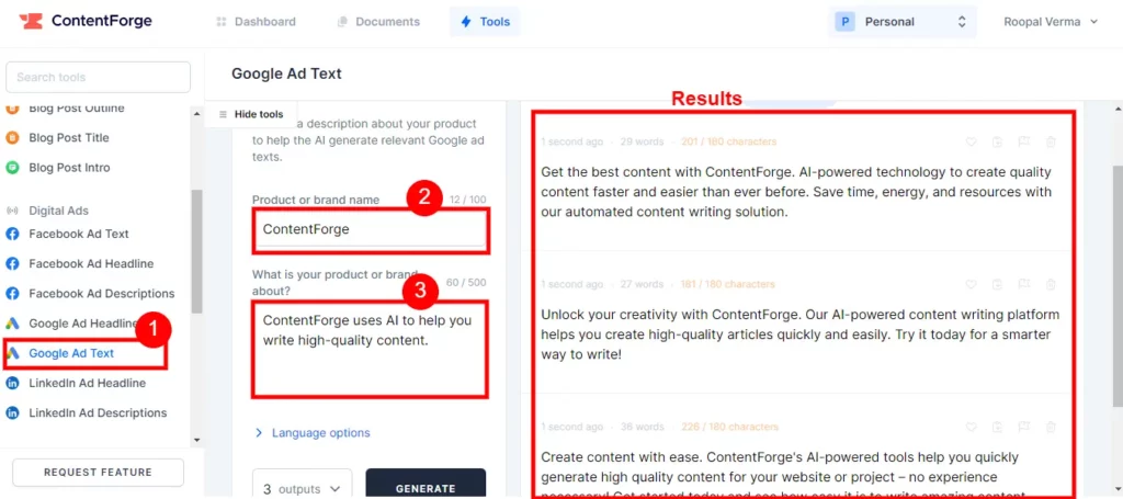 Digital Ads Content by ContentForge