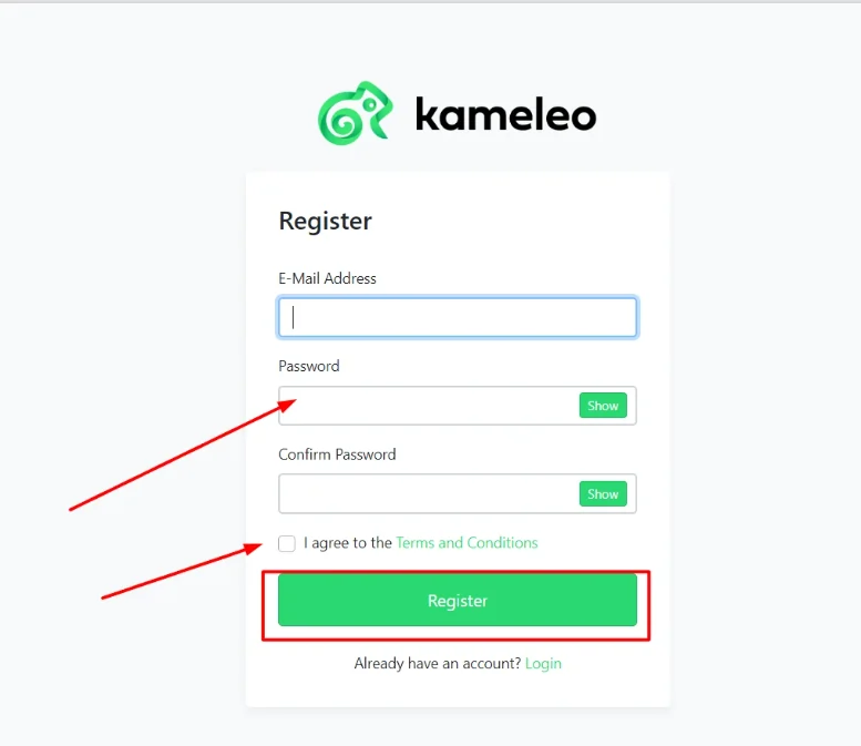 Register on Kameleo