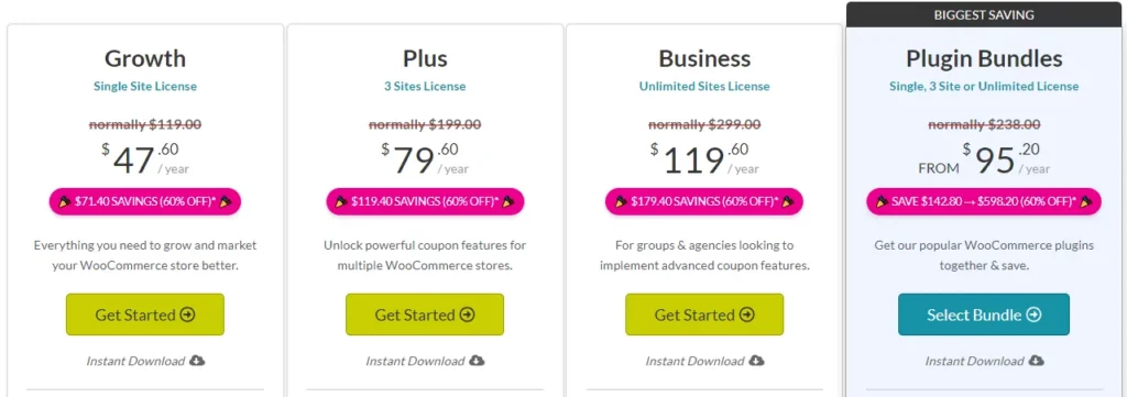 Advanced Coupons Pricing Plans