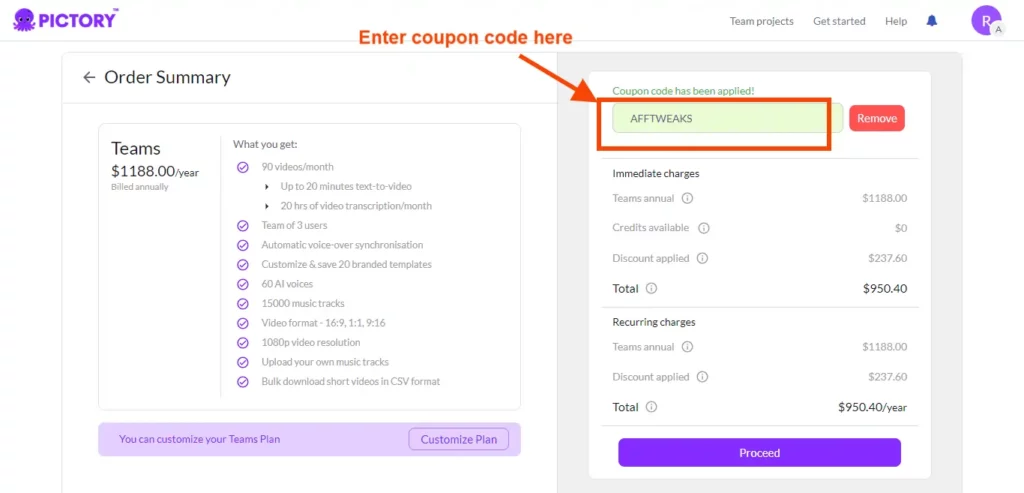 Pictory Pricing coupon code