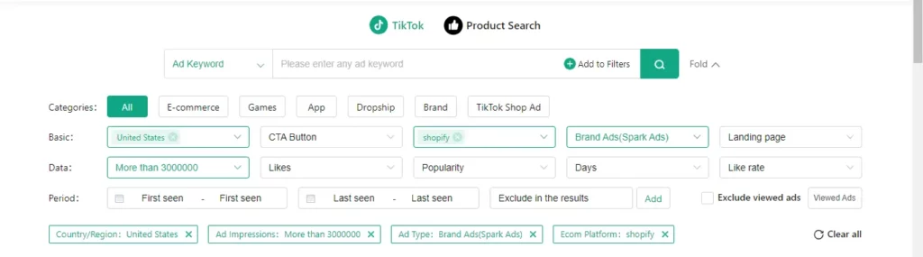 Search for relevant ads using PiPiADS