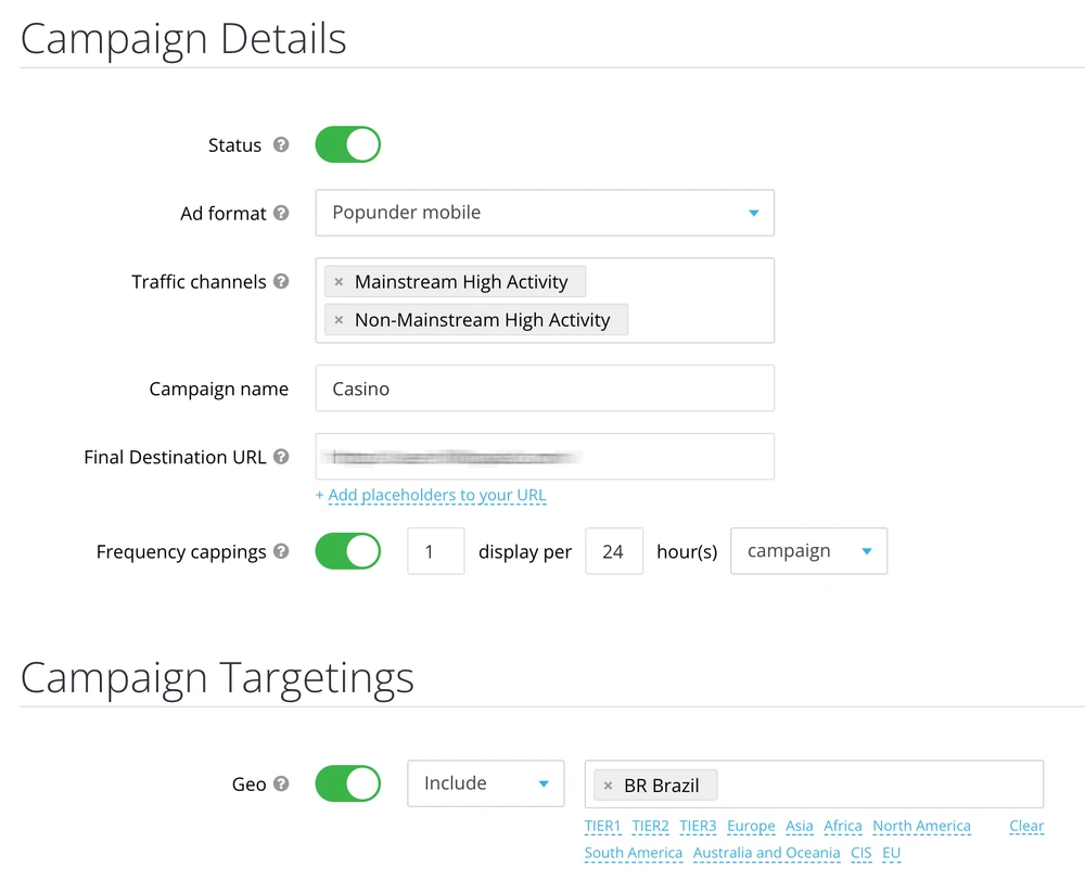 Manage Campaigns with HilltopAds