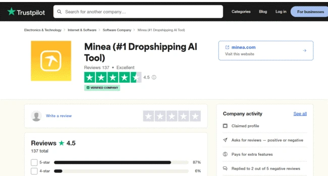 Minea User Reviews