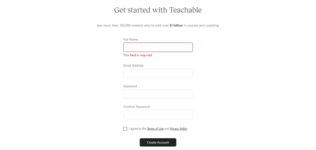 Teachable Signup