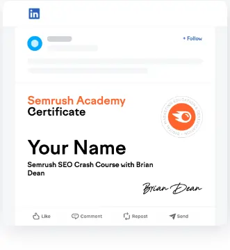 Personal SEMRush Academy Certification