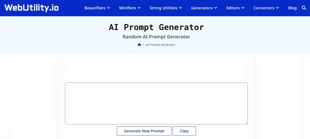 WebUtility AI Prompt Generator